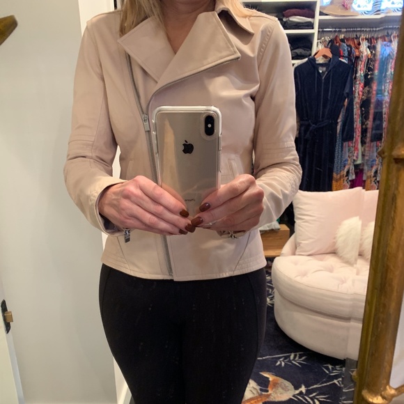 Athleta Jackets & Blazers - COPY - Athleta Leather Moto Jacket color Blush, Salt Flat